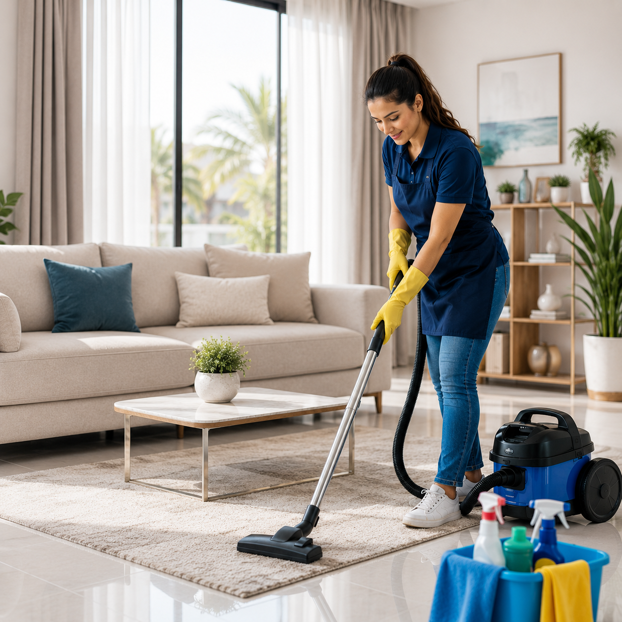 Professional cleaning team providing home cleaning services in Dubai